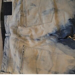 Armani Exchange Painted Distressed Denim Jeans - Bold Statement Style